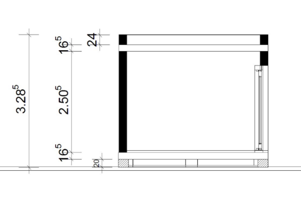Plan de coupe studio de jardin 25m2 One